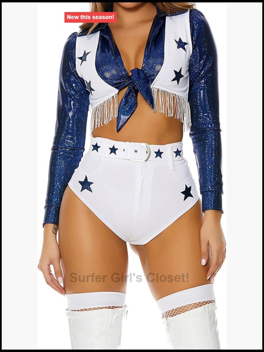 Cheerleader Costume Set with Vest Top 4 Piece Halloween